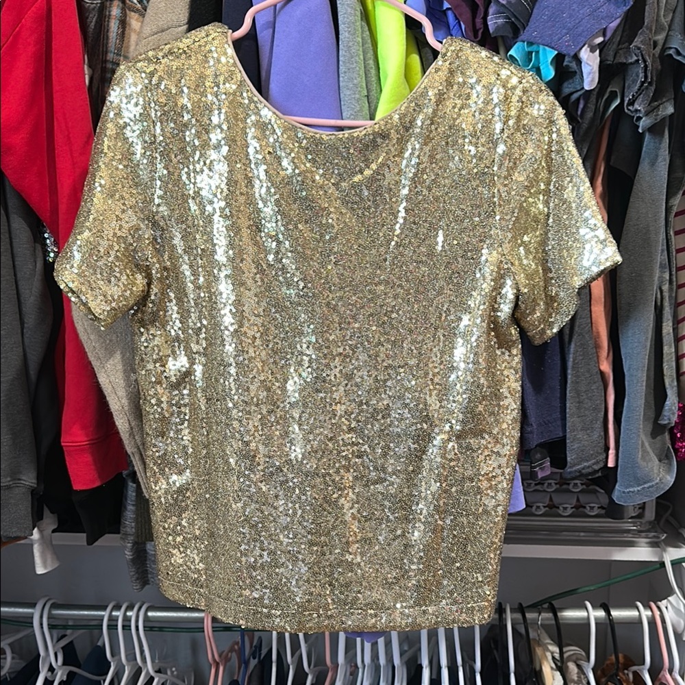 Gold Sequin Women's Top